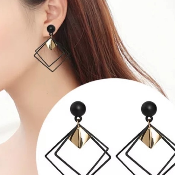 NEW!💙💎MODERN💛GOLDEN🖤BLACK🖤SQUARE💛DROPS💎💙 - Picture 5 of 7